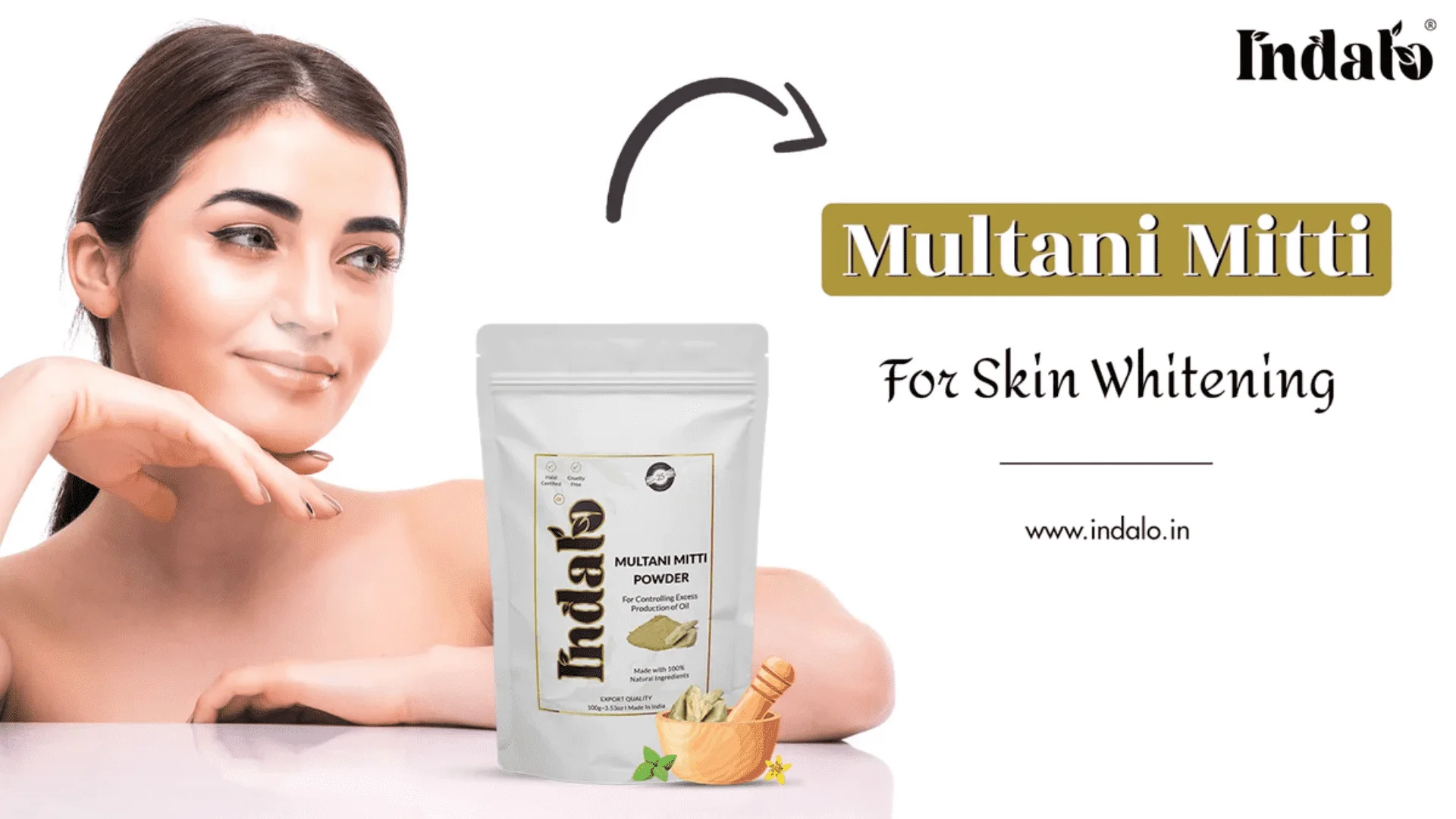 how to use Multani Mitti for skin whitening